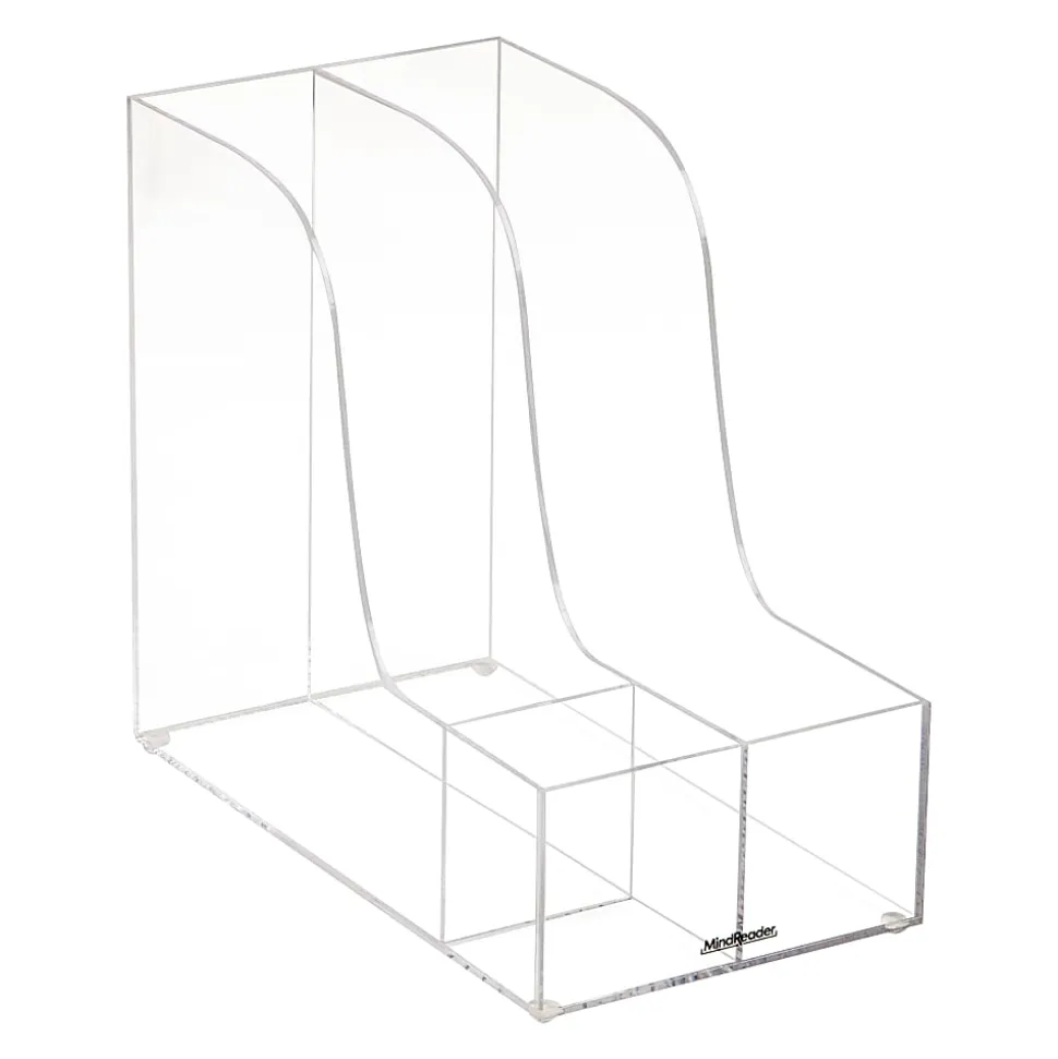 Mind Reader Acrylic Vertical File Storage Magazine Holder, 9-3/4"H x 11"W x 6"D, Clear