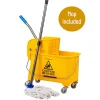 Mind Reader Bucket With Wringer And Mop Set, 22 Qt, Yellow