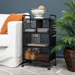 Mind Reader Cart with Drawers Multipurpose Office Organizer Utility Cart, Metal, 29