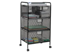 Mind Reader Cart with Drawers Multipurpose Office Organizer Utility Cart, Metal, 29