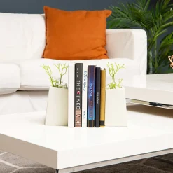 Mind Reader Cement Planter Bookends, 5