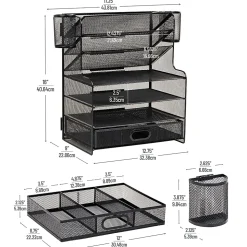 Mind Reader 6-Compartment Mesh Desk Organizer, 16