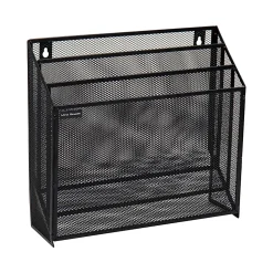 Mind Reader 3 Compartment Vertical File Storage, 11-1/2”H x 3-3/4”W x 12-1/2”D, Black