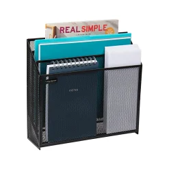 Mind Reader 3-Compartment Wire Mesh File Organizer, Letter Size, 11-1/2āH x 12-1/2āW x 3-3/4āD, Black