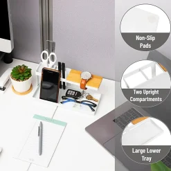 Mind Reader Desktop Dock Tray Organizer, 4-1/2”H x 4”W x 9-3/4”D, White, Total Qty 1