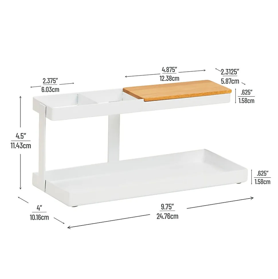 Mind Reader Desktop Dock Tray Organizer, 4-1/2”H x 4”W x 9-3/4”D, White, Total Qty 1