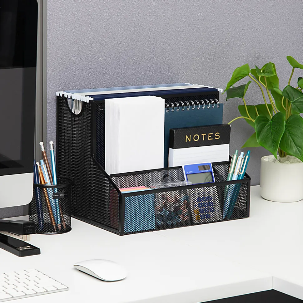 Mind Reader Desktop Organizer Vertical File Storage, 9-1/2"H x 9-1/2"W x 12-243/20 D, Black