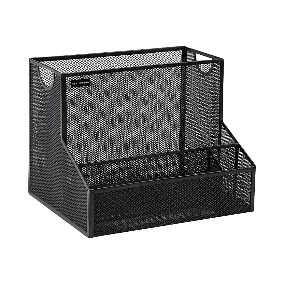Mind Reader Desktop Organizer Vertical File Storage, 9-1/2"H x 9-1/2"W x 12-243/20 D, Black