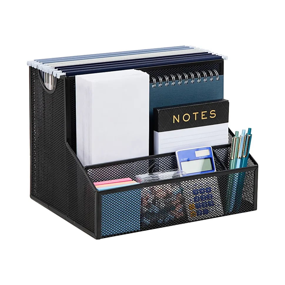 Mind Reader Desktop Organizer Vertical File Storage, 9-1/2"H x 9-1/2"W x 12-243/20 D, Black