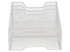 Mind Reader Desktop Vertical Paper Tray Organizer, 9-1/2” H x 11-1/2” W x 12-1/2” D, White