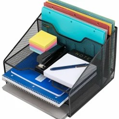Mind Reader Desktop Vertical Paper Tray Organizer, 9-1/2” H x 11-1/2” W x 12-1/2” D, Black