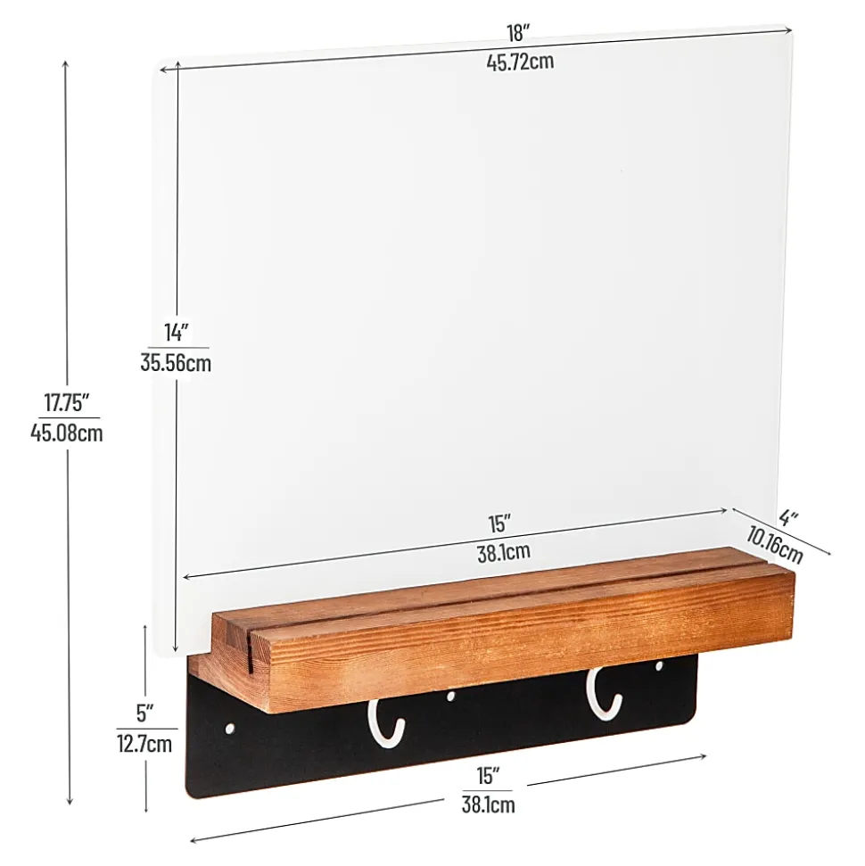 Mind Reader Dry-Erase Whiteboard Message Center, 18" x 14", White