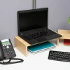 Mind Reader Dual Monitor Stand, 4-3/4”H x 9-1/4”W x 51-1/4”D, Brown