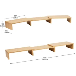 Mind Reader Dual Monitor Stand, 4-3/4”H x 9-1/4”W x 51-1/4”D, Brown