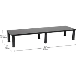 Mind Reader Dual-Monitor Stand, 6-1/2"H x 11"W x 38-1/2"D, Black