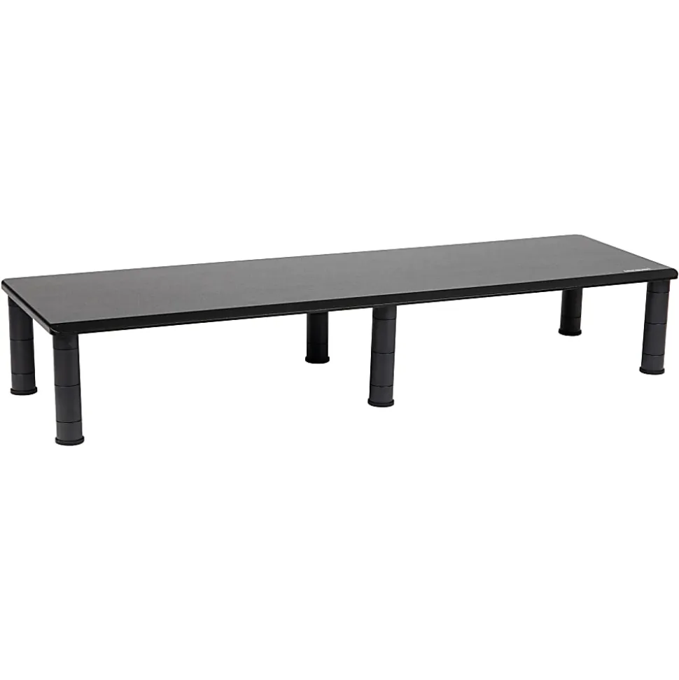 Mind Reader Dual-Monitor Stand, 6-1/2"H x 11"W x 38-1/2"D, Black