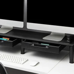 Mind Reader Dual-Monitor Stand With Drawers, 6-1/2