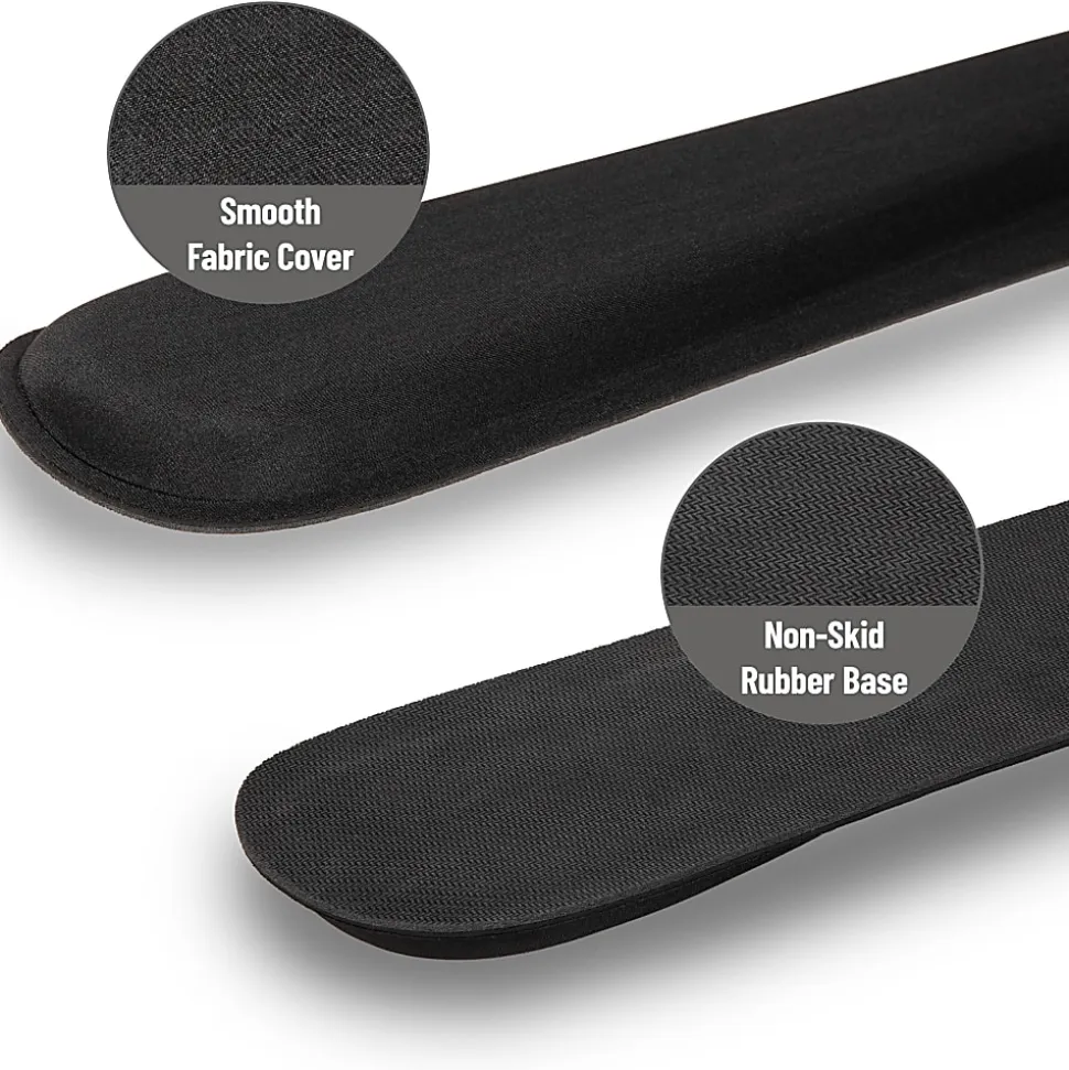 Mind Reader Ergonomic Keyboard and Mouse Wrist Rest Sets, 3/4"H x 3"W x 16-3/4,"L, Black, 2 Piece