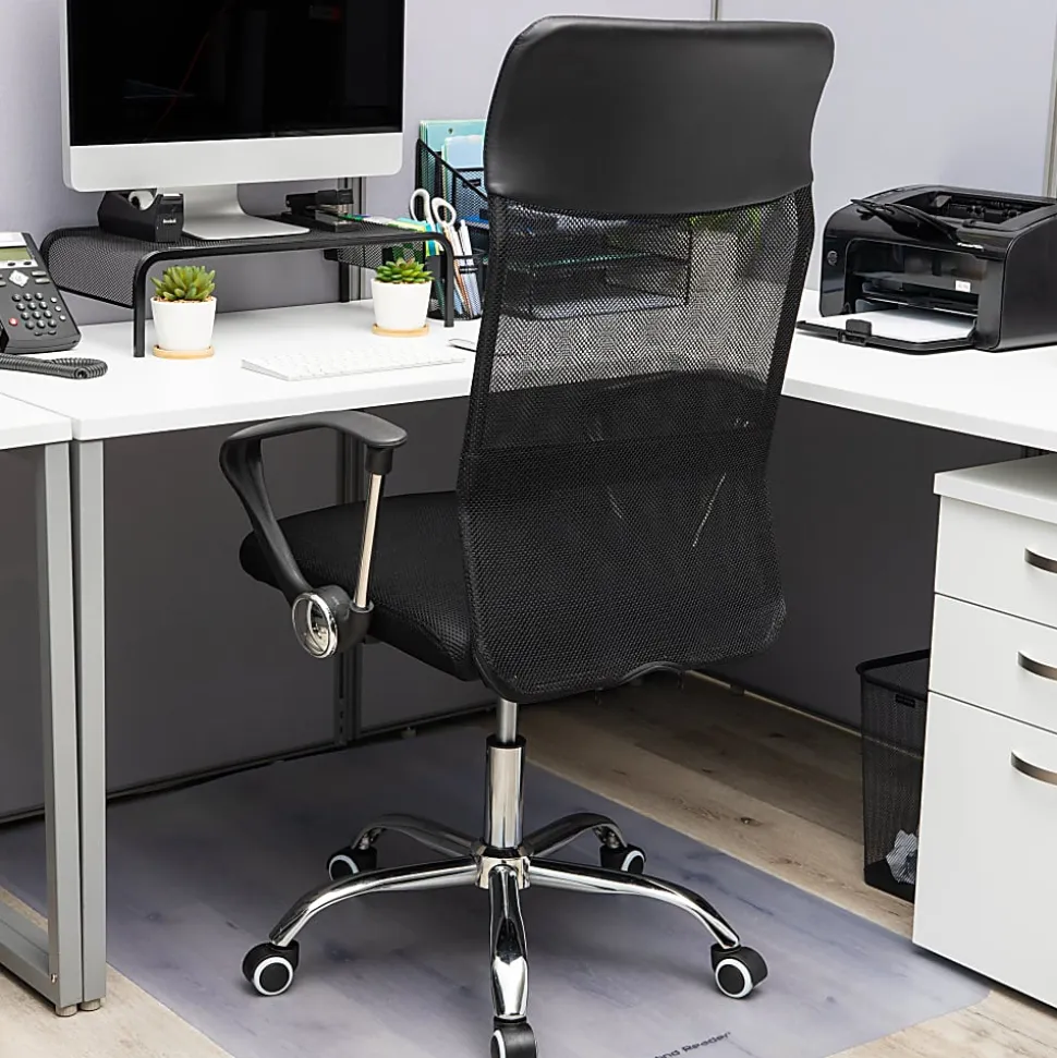 Mind Reader Ergonomic Mesh High-Back Swivel Executive Office Desk Chair, 42 1/2-47"H, Black