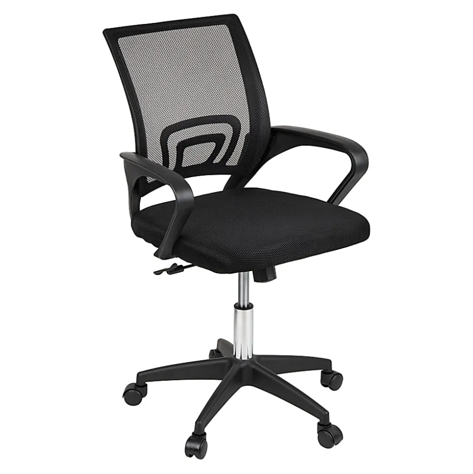 Mind Reader Ergonomic Mesh Mid-Back Swivel Executive Office Chair, Black