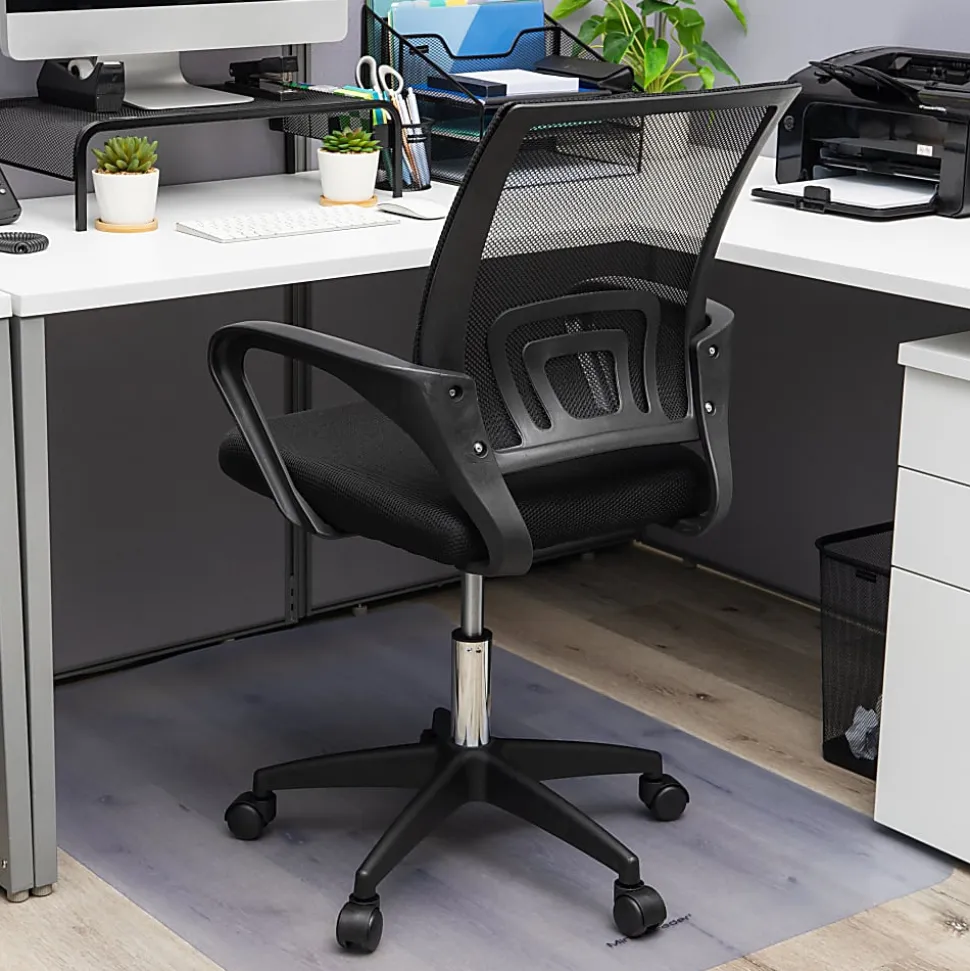 Mind Reader Ergonomic Mesh Mid-Back Swivel Executive Office Chair, Black