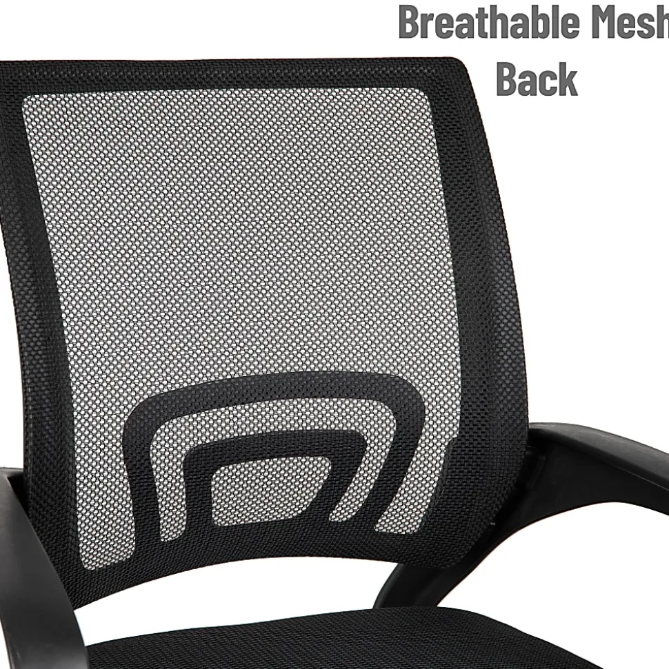 Mind Reader Ergonomic Mesh Mid-Back Swivel Executive Office Chair, Black