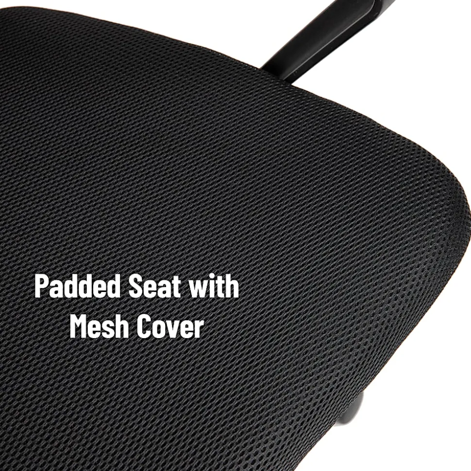Mind Reader Ergonomic Mesh Mid-Back Swivel Executive Office Chair, Black