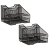 Mind Reader File Organizer Desk Organizer Storage Paper Tray, 9-1/2"H x 11-1/2"W x 12-1/2"D, Black, Set of 2
