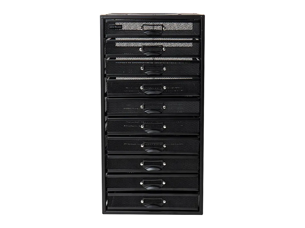 Mind Reader File Storage Drawers Multi-Purpose Desk Organizer, 21-1/4"H x 14"W x 10-3/4"D, Black