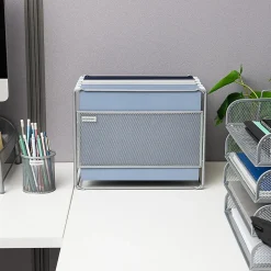Mind Reader Hanging File Folder Organizer, 10-1/4”H x 9-3/4”W x 13”D, Silver