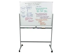 Mind Reader Magnetic Double-Sided Dry-Erase White Board with Base and Wheels, 73-1/2
