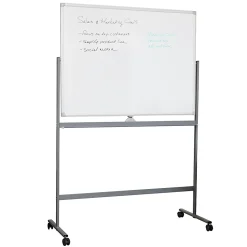 Mind Reader Magnetic Double-Sided Dry-Erase White Board with Base and Wheels, 73-1/2