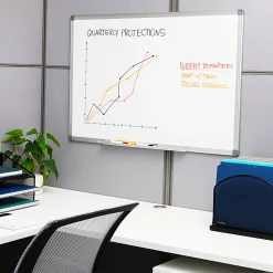 Mind Reader Magnetic Dry Erase White Board Wall Mount Eraser Marker Shelf, 1/2