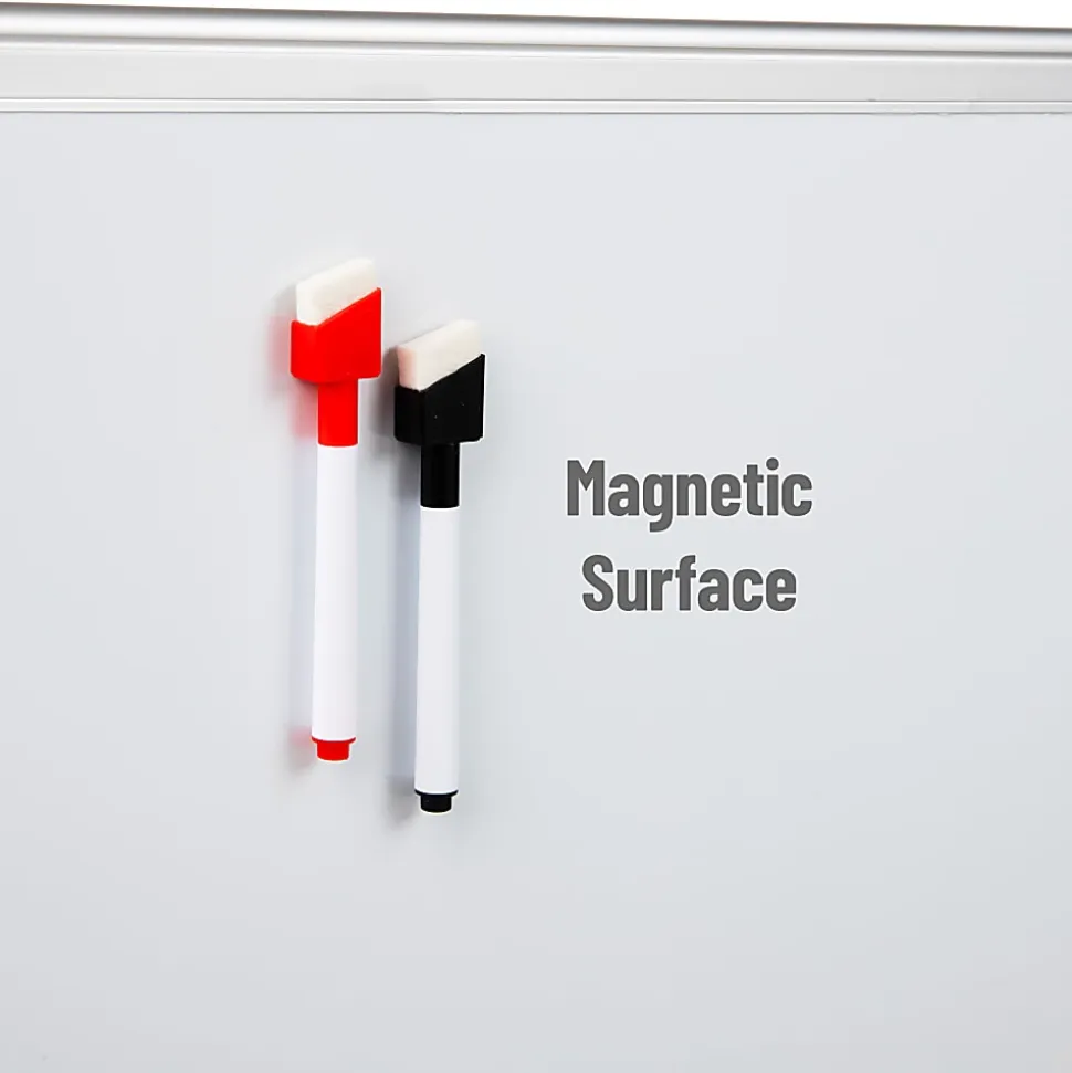 Mind Reader Magnetic Dry Erase White Board Wall Mount Eraser Marker Shelf, 1/2"H x 23-1/2"W x 35-1/2"L, White