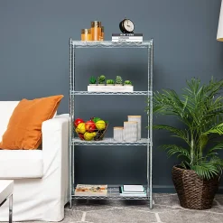 Mind Reader Metal Adjustable Storage Shelves, 4-Tier, 48