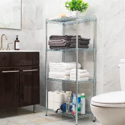 Mind Reader Metal Adjustable Storage Shelves, 4-Tier, 48