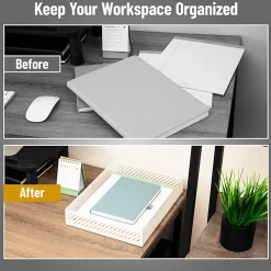 Mind Reader Metal Letter-Size Paper Tray, 2-1/4”H x 12-3/4”W x 9-3/4”D, White, Total Qty 1