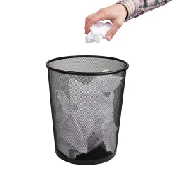 Mind Reader Metal Mesh Trash Can 4.4 Gallon Waste Paper Basket, 13-3/4