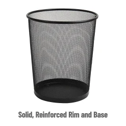 Mind Reader Metal Mesh Trash Can 4.4 Gallon Waste Paper Basket, 13-3/4