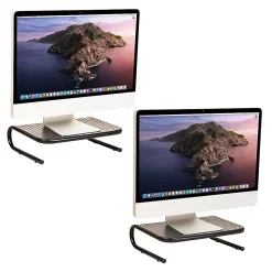 Mind Reader Metal Monitor Stand Ventilated Laptop Riser Desktop Organizer, 4-1/4