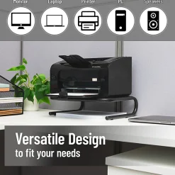 Mind Reader Metal Monitor Stand Ventilated Laptop Riser Desktop Organizer, 4-1/4