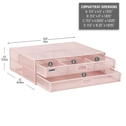 Mind Reader Metal Monitor Stand, 4-1/2”H x 12”W x 15-3/4”D, Pink