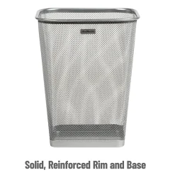 Mind Reader Metal Trash Can Square Waste Paper Basket, 12 1/4