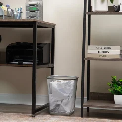 Mind Reader Metal Trash Can Square Waste Paper Basket, 12 1/4