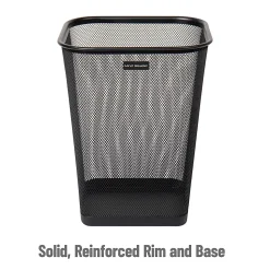 Mind Reader Metal Trash Can Square Waste Paper Basket, 12 1/4