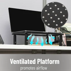 Mind Reader Metal Ventilated Monitor Stand with Adjustable Height, 5-1/2