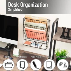 Mind Reader Metal Wire File Organizer, 15-3/4”H x 4”W x 13-1/4”D, Black, Total Qty 1