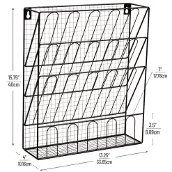 Mind Reader Metal Wire File Organizer, 15-3/4”H x 4”W x 13-1/4”D, Black, Total Qty 1
