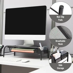 Mind Reader Monitor Stand Ventilated Laptop Riser Metal Paper Tray, 5 1/2