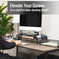 Mind Reader Monitor Stand Ventilated Laptop Riser Metal Paper Tray, 5 1/2